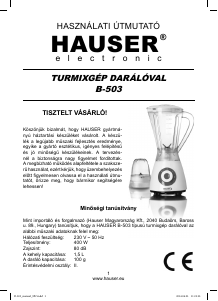 Instrukcja Hauser B-503 Blender