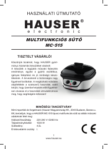 Használati útmutató Hauser MC-515 Multifunkciós főzőeszköz