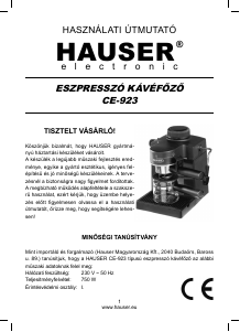 Manuál Hauser CE-923 Kávovar
