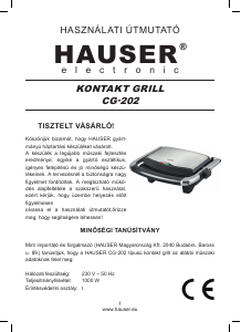 Návod Hauser CG-202 Kontaktný gril