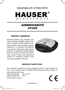 Manuál Hauser ST-629 Kontaktní gril