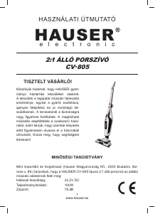 Használati útmutató Hauser CV-805 Porszívó
