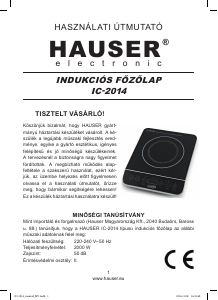 Manual Hauser IC-2014 Plită