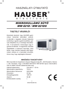 Manuál Hauser MW-821DS Mikrovlnná trouba