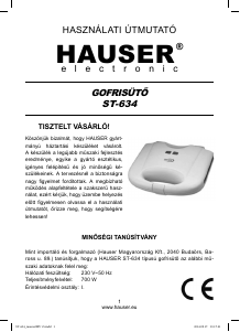 Manual Hauser ST-634 Aparat de vafe