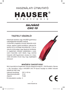 Návod Hauser CHC-19 Strojček na vlasy