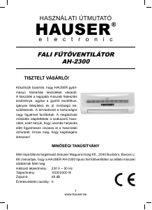 Használati útmutató Hauser AH-2300 Hősugárzó