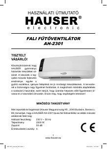 Návod Hauser AH-2301 Ohrievač