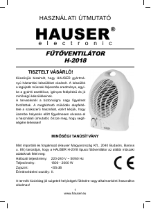 Manual Hauser H-2018 Radiator