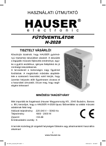Használati útmutató Hauser H-2028 Hősugárzó