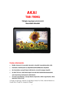 Használati útmutató Akai TAB-7800Q Táblagép