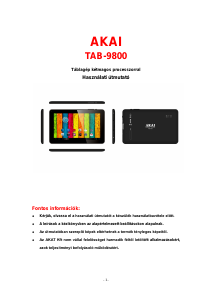 Használati útmutató Akai TAB-9800 Táblagép