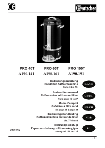 Bedienungsanleitung Bartscher Pro 40T Kaffeemaschine