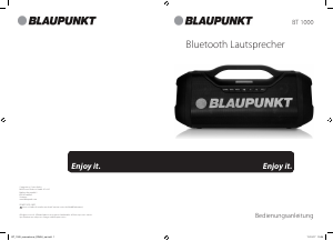 Bedienungsanleitung Blaupunkt BT 1000 Lautsprecher