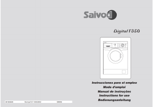Manual Saivod Digital 1350 Washing Machine