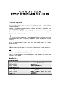 Manual AEG MCC247M Cuptor cu microunde