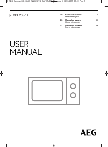 Manual de uso AEG MBE2657DEM Microondas