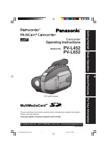 Manual Panasonic PV-L452 Camcorder