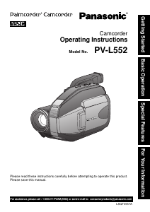 Manual de uso Panasonic PV-L552 Videocámara