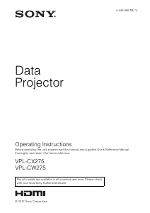 Manual Sony VPL-CW275 Projector