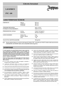 Manuale Zoppas PTC430 Lavatrice