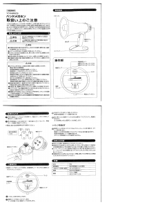 説明書 ヤザワ Y01HMN05WH メガホン