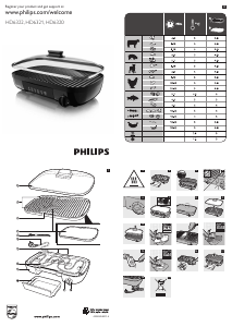 Manual Philips HD6320 Table Grill