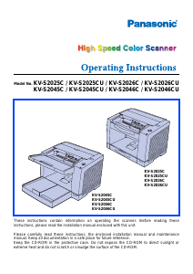 Manual Panasonic KV-S2025CU Scanner