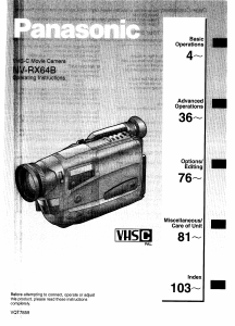 Handleiding Panasonic NV-RX64B Camcorder