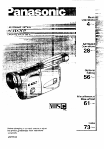 Manual Panasonic NV-RX70B Camcorder