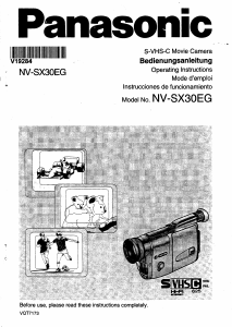 Manual de uso Panasonic NV-SX30EG Videocámara