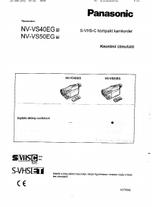 Használati útmutató Panasonic NV-VS50EG Videokamera