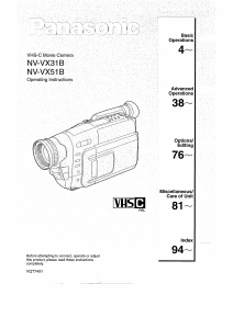 Manual Panasonic NV-VX31B Camcorder