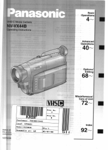 Manual Panasonic NV-VX44B Camcorder