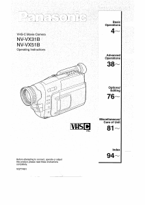 Manual Panasonic NV-VX51B Camcorder