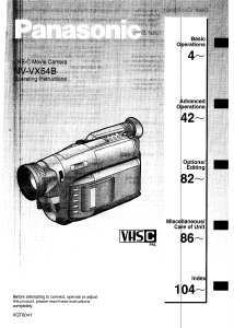 Manual Panasonic NV-VX54B Camcorder