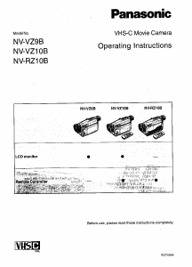 Manual Panasonic NV-VZ9 Camcorder