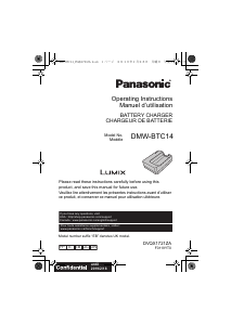 Руководство Panasonic DMW-BCT14E Lumix Зарядное устройство