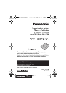 Mode d’emploi Panasonic DMW-BCT14GC Lumix Chargeur de batterie