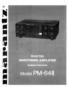Manual Marantz PM-64II Amplifier