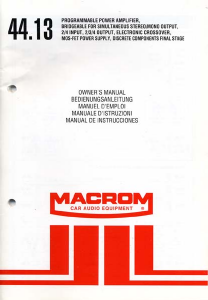 Manual Macrom 44.13 Car Amplifier