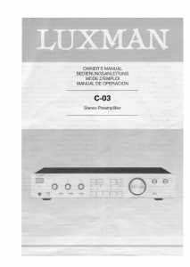 Manual de uso Luxman C-03 Preamplificador