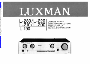 Bedienungsanleitung Luxman L-190 Verstärker