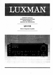 Mode d’emploi Luxman LV-113 Amplificateur
