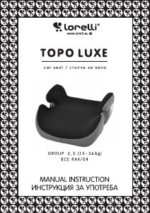 Instrukcja Lorelli Topo Luxe Fotelik samochodowy