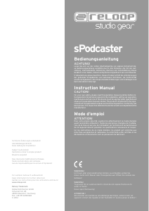 Handleiding Reloop sPodcaster Microfoon