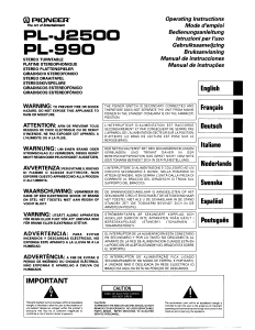 Manuale Pioneer PL-990 Giradischi