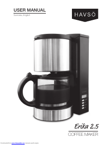 Bruksanvisning Havsö Erika 2.5 Kaffebryggare