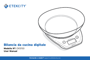 Manuale Etekcity EK5150 Bilancia da cucina