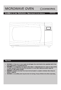 Manual Cookworks D80H20AL-T1 Microwave